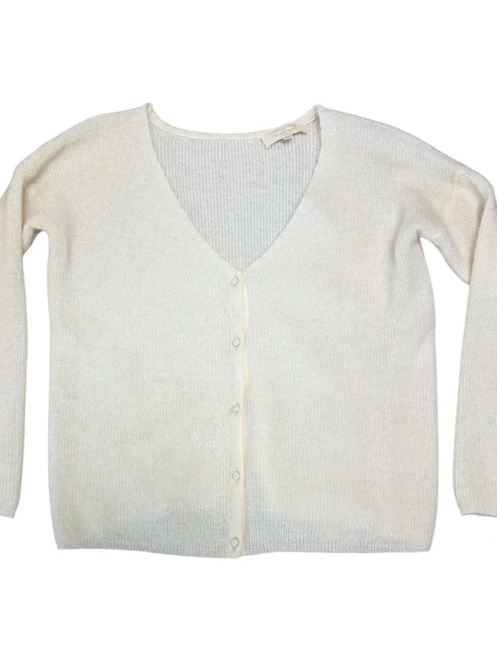 SEZANE Barry Ivory Ecru Mohair Alpaca Blend Cardigan Sweater V Neck Size XS - Picture 5 of 13